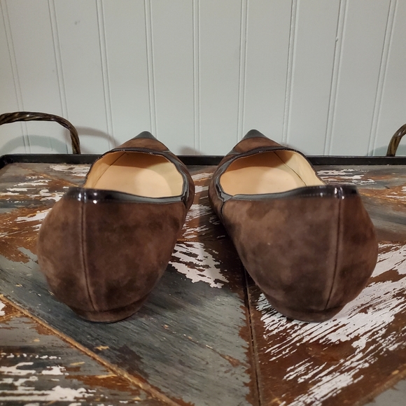 Jimmy Choo Y2k Romy Suede Point-Toe flats patent leather accents womens 10 - Picture 5 of 12